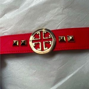 Beautiful Leather Adjustable Gold Medallion Embellished Bracelet